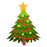 Decorated Tree with Trimmings Christmas Vector Art