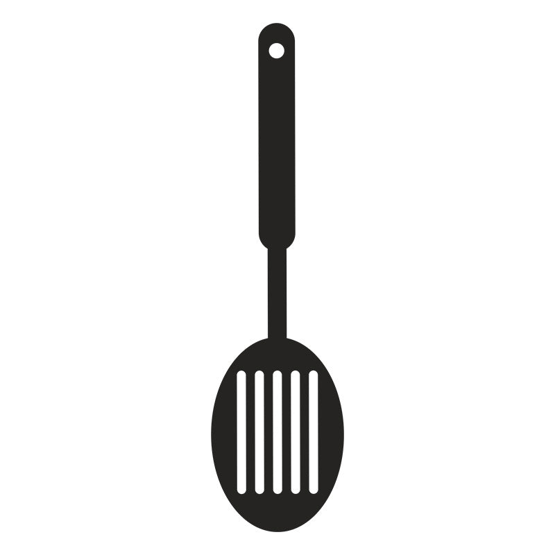 Vigorous Oval Slotted Spoon Silhouette Art