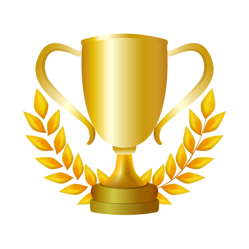 Golden Leaves Decorated Championship Trophy Vector Art