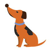 Exhilaratingly Dachshund Sitting Cute Dog Vector Art
