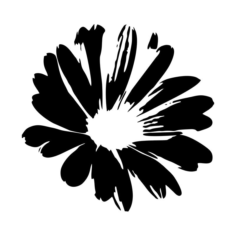 Brush Paint Daisy Flower Silhouette Art