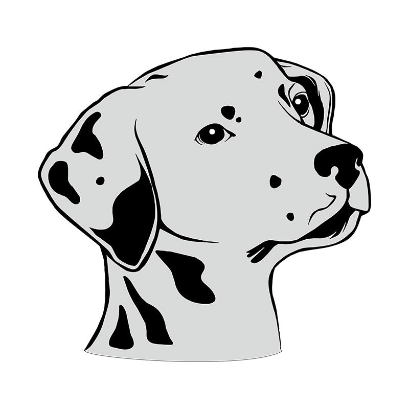 Adorable Dalmatian Dog Face Vector Art