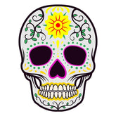 Yellow Flowered La Calavera Face Mask Vector Art