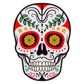 Pallid Floral Eyed La Calavera Face Mask Vector Art