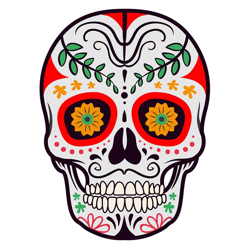 Pallid Floral Eyed La Calavera Face Mask Vector Art
