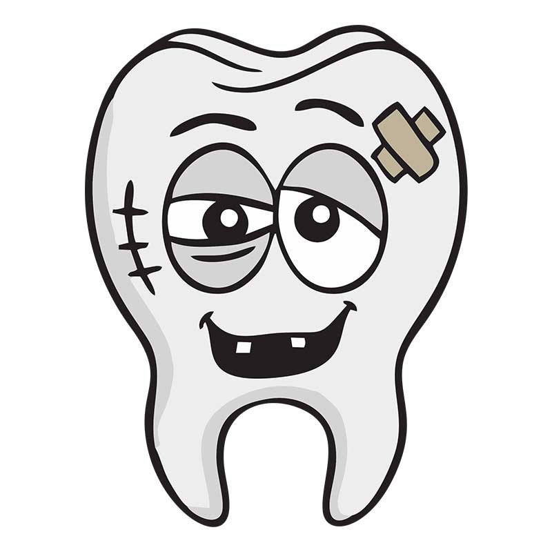 Injured and Broken Tooth Animation Vector Art