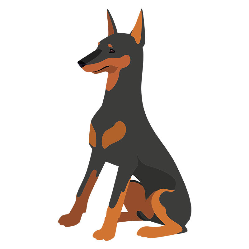 Obliged and Loyal Doberman Dog Vector Art
