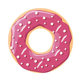 Yummy Sprinkled Strawberry Donut Vector Art