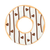 Creamy Hearted Chocolate Chip Donut Vector Art