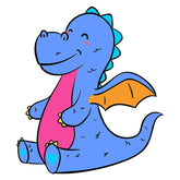 Twinkling Blue Baby Dragon Vector Art