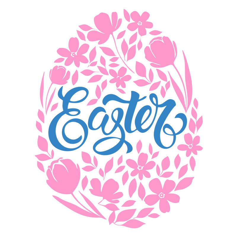 Amicable Floral Easter Wish Vector Art