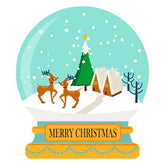 Merry Christmas Reindeer Snowglobe Vector Art