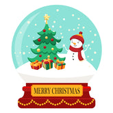 Jolly Snowman Celebrating Snowglobe Christmas Vector Art