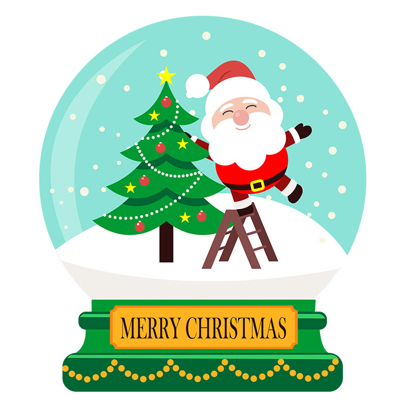 Jubilant Santa Claus Snow Globe Vector Art