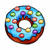 Creamy Bunties Topped Doughnut Vector Art