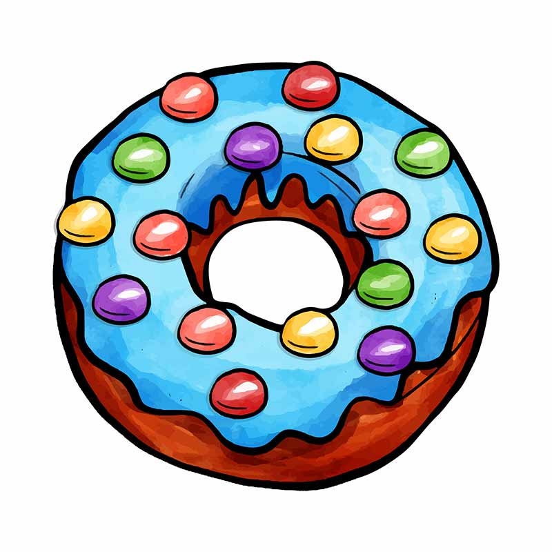 Creamy Bunties Topped Doughnut Vector Art