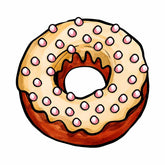 Creamy Peanut Chips Topped Doughnut Vector Art