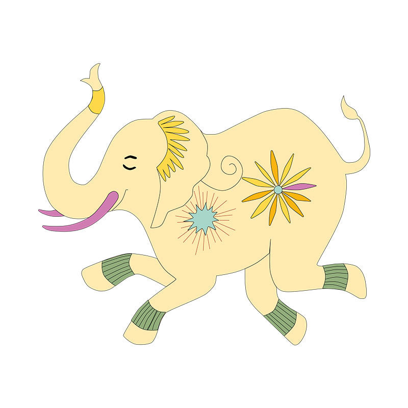 Appealing and Relaxed Elephant Vector Art