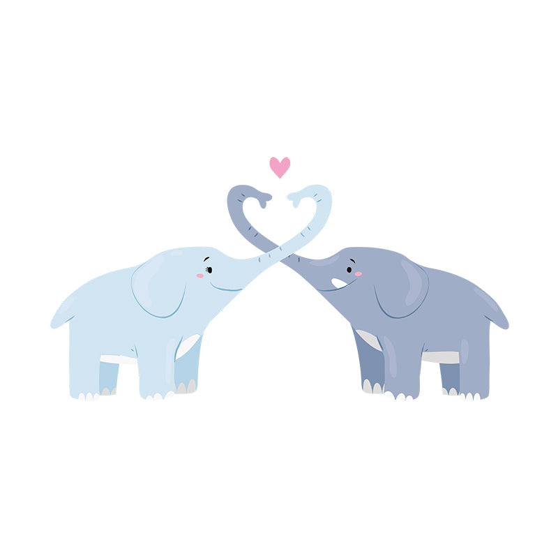 Adorable Elephants Making Heart with Trunks Vector Art