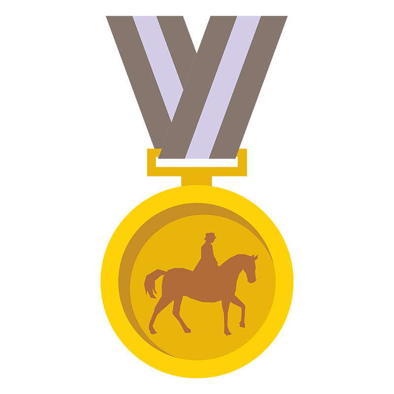 Reputable Equestrian Winner's Gold Medal Vector Art