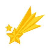 Glowing and Fortunate Shooting Stars Vector Art