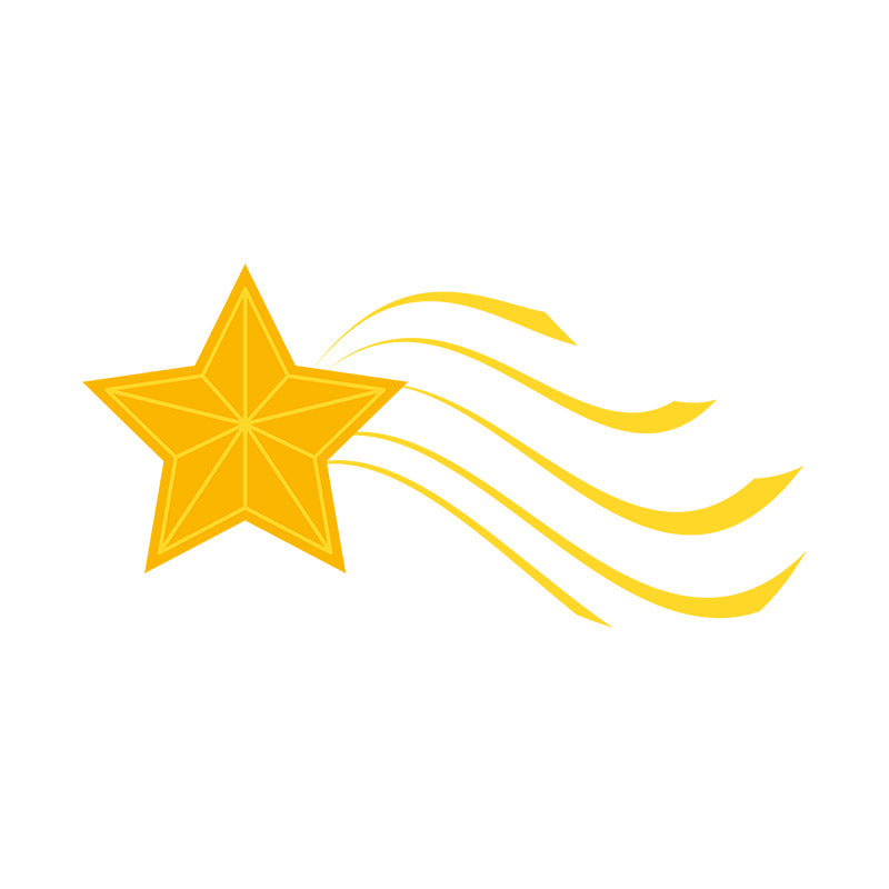 Dazzling Wavy Tail Shooting Star Vector Art