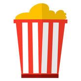 Cinema Movie Caramel Popcorns Bucket Vector Art