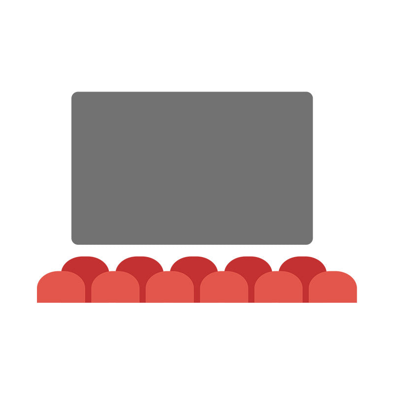 Decorous Cinema Screen with Seats Vector Art