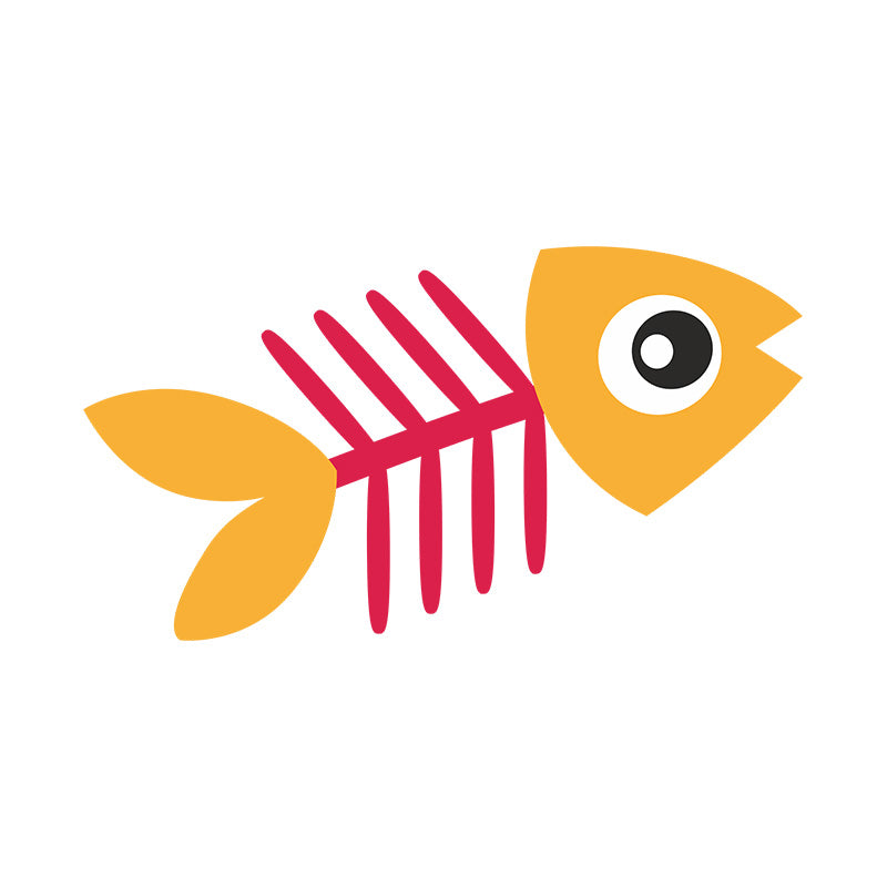 Yellow Tail Fish Bone Vector Art
