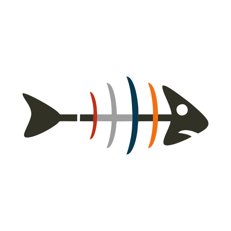 Multicolored Slab Fish Bone Vector Art