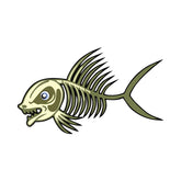 Sharp Snouted Piranha Fish Bone Vector Art