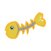 Beady Eyed Yellow Fish Bone Vector Art