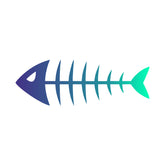 Gradient Colored Fish Bone Vector Art