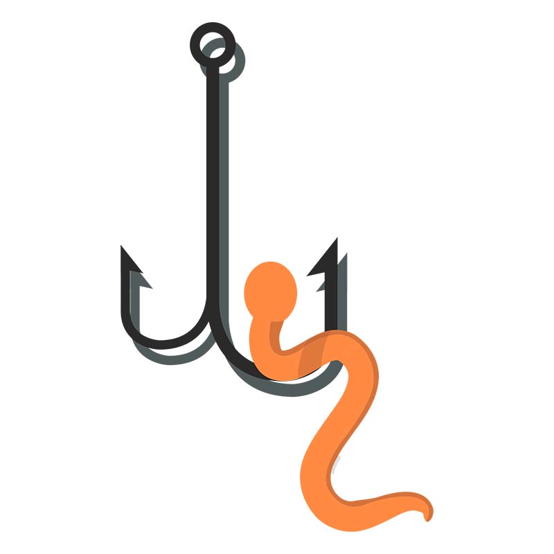 Imperative Fishing Hook and Bait Title Vector Art