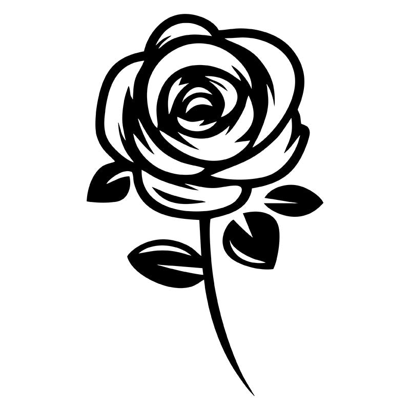 Blaze Red Rose Silhouette Art