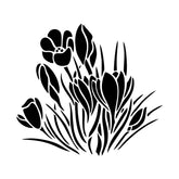 Blooming Tulip Flower Silhouette Art