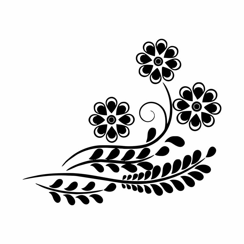 Tantalizing Daisy Flowers Branches Silhouette Art