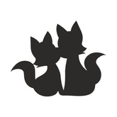 Adorable Mama and Baby Fox Silhouette Art