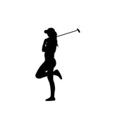 Posing Female Golfer Silhouette Art