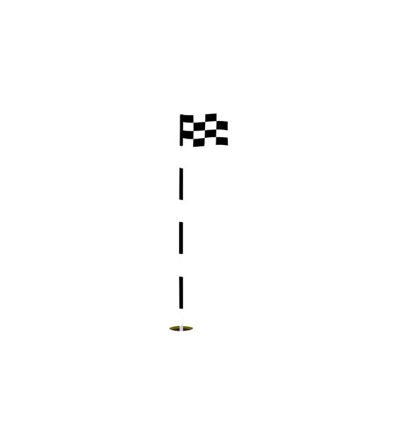 Golf Checkered Flag Silhouette Art