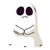 Frowning Sad Real Ghost Vector Art