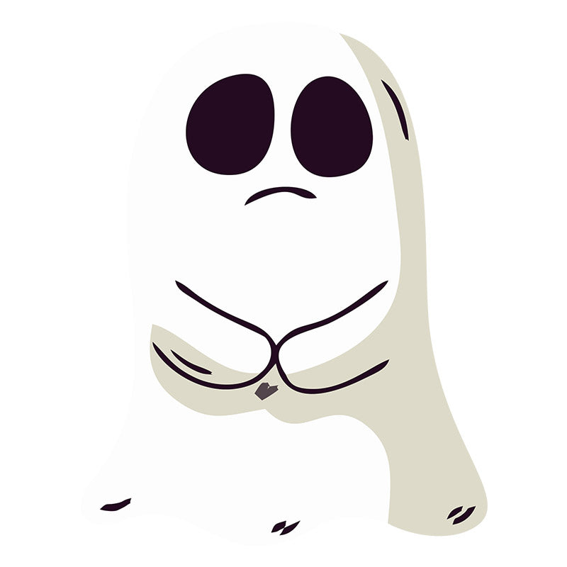 Frowning Sad Real Ghost Vector Art