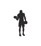 Dumbbells Bicep Curl Gym Exercise Silhouette Art