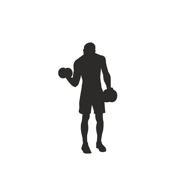 Dumbbells Bicep Curl Gym Exercise Silhouette Art