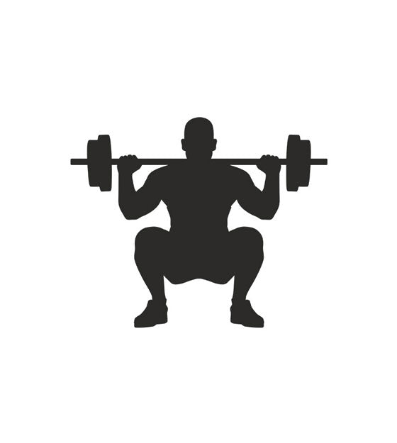 Back Squat Gym Exercises Silhouette Art