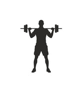Barbell Overhead Press Gym Exercise Silhouette Art