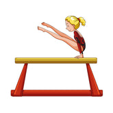 Red Clothes Women Gymnast Vector Art