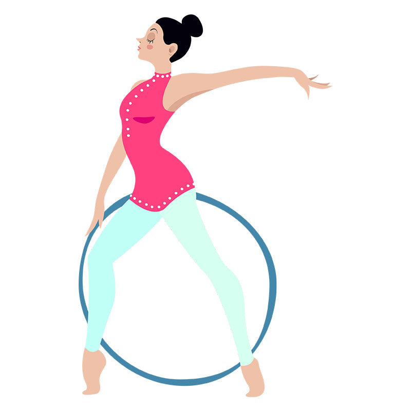 Beguiling Gymnastic with Hula Hoop Vector Art