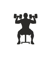 Sitting Bench Shoulders Gym Exercise Silhouette Art
