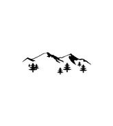 Mountain Hiking Camping Silhouette Art